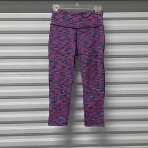 Vogo Athletica Leggings Women's Size Small Pink Stripe Stretch Capri